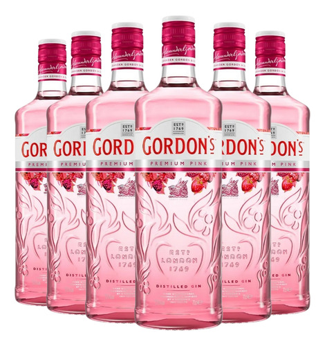 Gin Gordon's Premium Pink London Dry 700ml - Pack X6