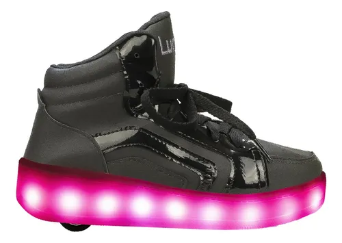T nis Infantil Menina Com Rodinha E Luz Led Tenis Cano Alto