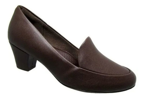 Sapato Feminino Piccadilly Slipper 110102 Salto Médio Marrom