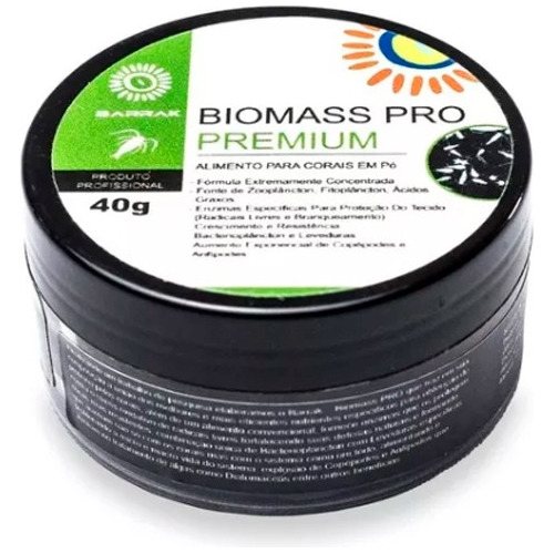 Biomass Pro Premium 40g Barrak Alimento Em Pó Para Corais