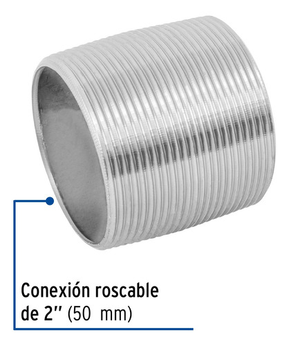 Niple Cuerda Corrida Galvanizado 2´ Conector Tubos 48791