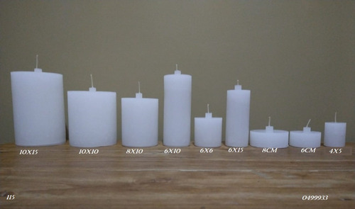 Velas Artesanales Parafina 4x5 - Blancas - X10