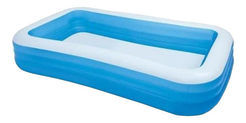 Piscina Inflável retangular Intex 58484 de 305cm x 183cm x 56cm 1020L azul e branca