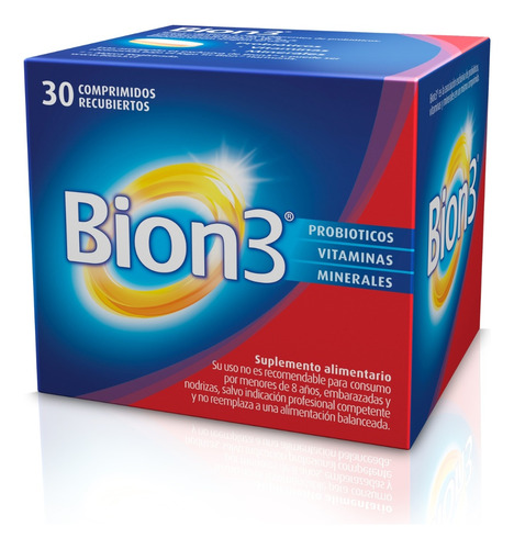 Bion 3 Vitaminas, Minerales Y Probióticos 30 Comprimidos
