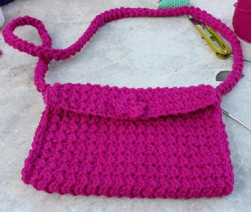 Cartera A Crochet Color Coral 