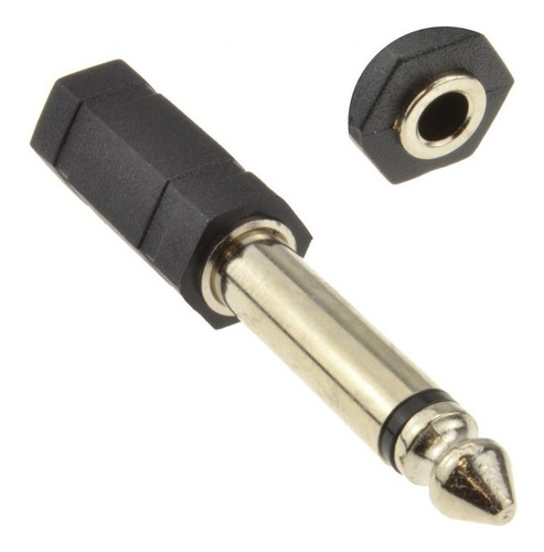 Conector Adaptador Plug 1/4 Mono A Jack 3.5mm Plastico