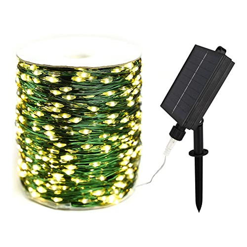 Luces Solares De Hadas De 200 Pies 600 Led De Mayor Cap...