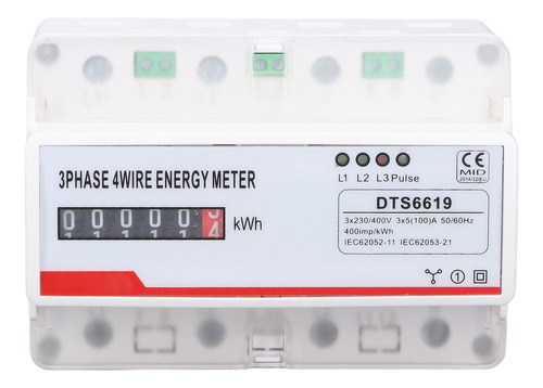 Medidor De Energía, Consumo De Energía, Trifásico, 4 Cables,