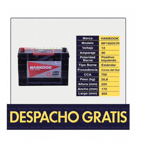 Imagen 1 de 8 de Batería Mahindra Xuv 500 2.2 2013 Dohc Diesel