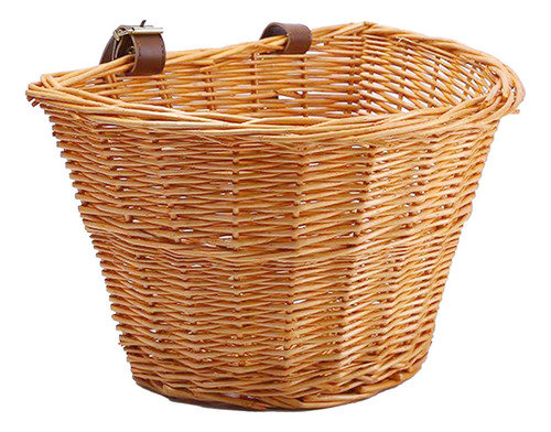 Cesta De Bicicleta En Forma De D De Mimbre Cesta De Compra