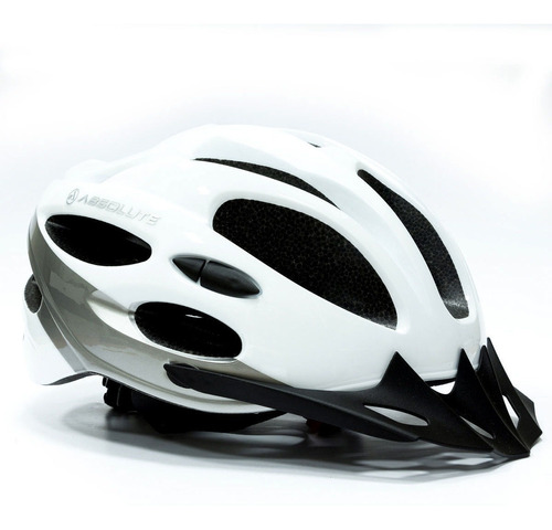 Capacete Ciclismo Absolute Nero Branco/prata Led Com Pisca