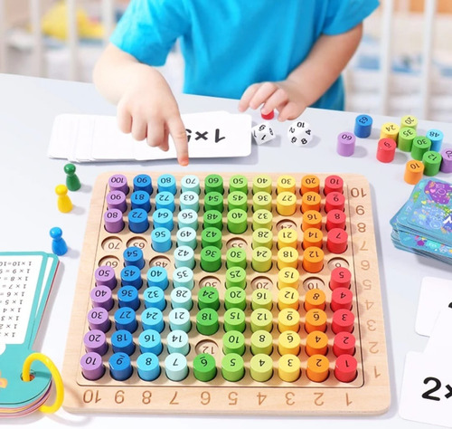 Tablero Tablas De Multiplicar Montessori 3 En 1