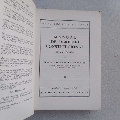 Manual De Derecho Constitucional 1 Y 2 Bernaschina Gonzalez (Usado)