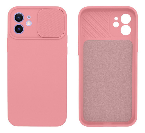 Funda Slide Colors con cierre de cámara compatible con iPhone 12, color Bubble Gum