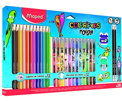 Maped Color'peps Set Monster De Coloreo Con 28 Piezas