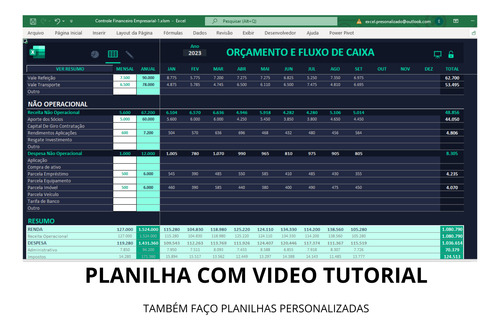 Sistema Em Excel Para Controle Financeiro Empresarial