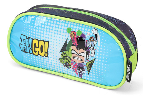 Estojo Simples Escolar Jovens Teen Titans Go Dc Ei39704 Cor Verde