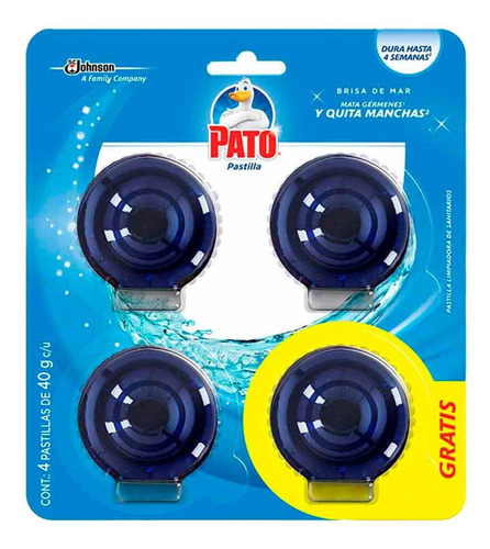 Pato pastillas sanitarias azul 4 Piezas 40g