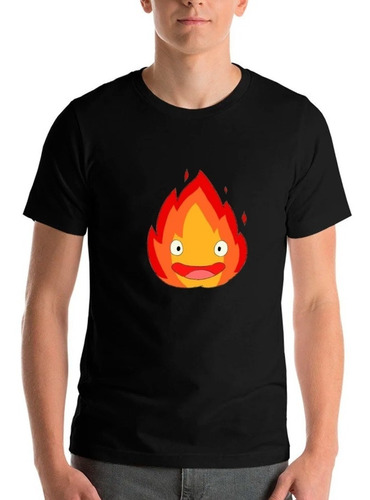 Polera Estampada Anime Calcifer Manga Hombre Niño