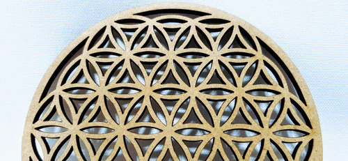 Imagen 3 de 6 de Flor De La Vida 25cm Calada - Mdf / Fibrofacil