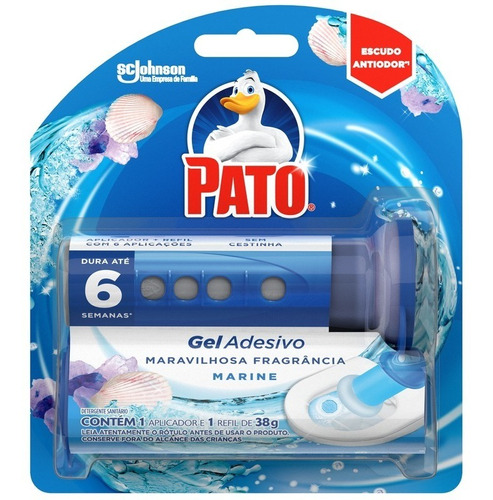 Desodorizador sanitário gel adesivo com aplicador marine Pato 38g