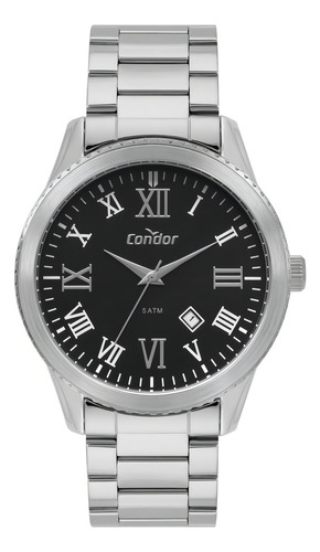Relógio Condor Co2115kuc/3p Números Romanos Analógico Prata