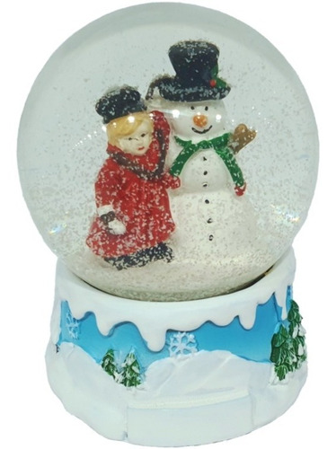 Imagen 1 de 4 de Globo De Vidrio Nieve Navidad Base Trineo Papá Noel 9cm Altu