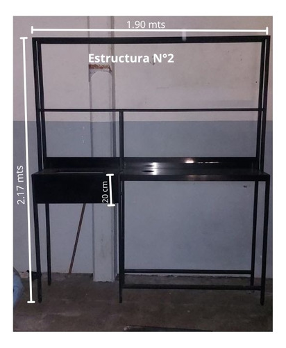 Lote 2 Estanterias Comercial Hierro Y Muebles En Madera Negro (Usado)