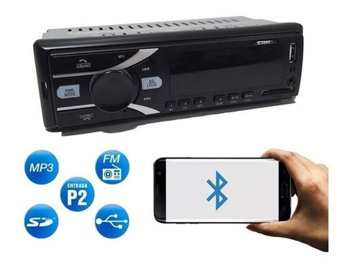 Imagem 3 de 7 de Rádio Automotivo Cinoy Com Bluetooth Fm Mp3 Usb Sd Aux
