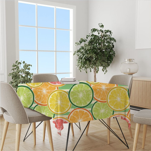 Toalha De Mesa Decoração Cozinha Frutas Quadrada 4 Lugares