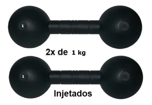 Par De Halteres Emborrachado Injetado 1kg Cada Fitness