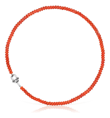 Collar De Plata Y Calcedonia Tratada Naranja Tous Manifesto