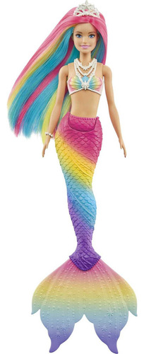 Barbie Sirena Mágica Con Cabello Arco Iris Cambio De Color C