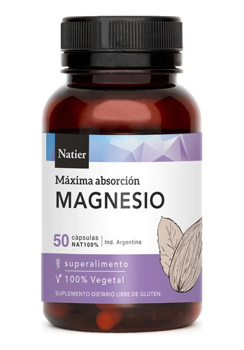 Magnesio Natier X 50 Capsulas Máxima Absorción 