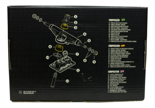 Imagem 6 de 6 de Truck Skate Intruder 149mm Profissional E Parafuso De Base