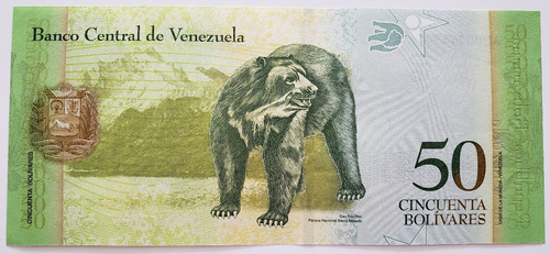 Imagen 2 de 2 de Billete Venezuela 50 Bolívares Noviembre 2015 An8 Unc