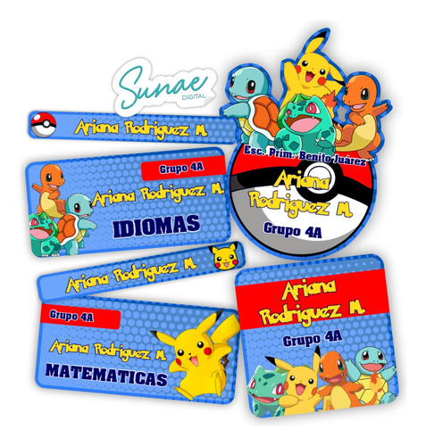Etiquetas Escolares Pokemon Pikachu