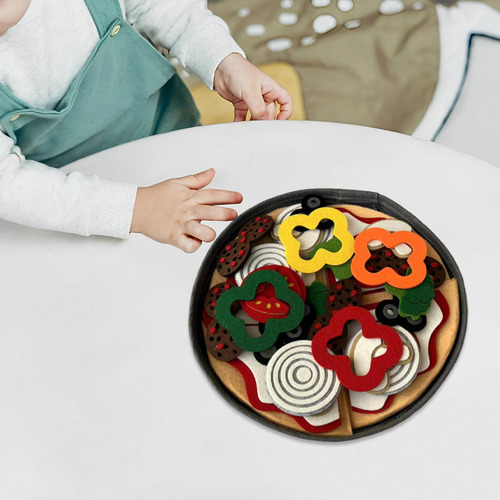 Juego De Pizza De Fieltro, Juguete De Cocina, Divertido