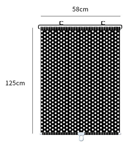 Sun Shade Cortina Blackout Universal 58x125cm Puntos Negros