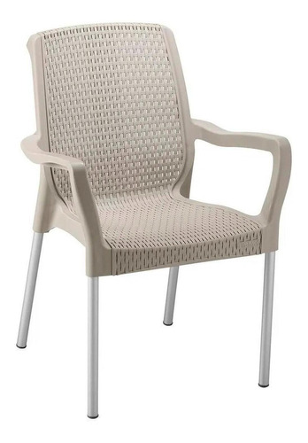 Silla Shia Con Brazos Taupe Rimax (9404)