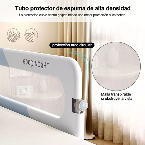 Baranda Cama Seguridad Bebe Abatible Ajustable