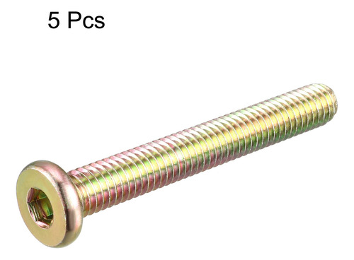 Tornillo Hexagonal Uxcell M6 X 45 Mm, Rosca De 1 Mm, Paso De