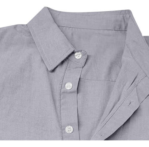 Camisa De Manga Larga Holgada A Rayas Con Botones De Solapa