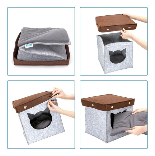 Mascota Casa Semicerrada Cuadrada Camas Para Gatos Grandes Mezclado