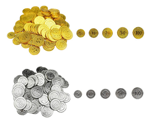 2 Monedas De Tesoro Pirata Oro 2.5-3.7cm Oro 2.5-3.7cm