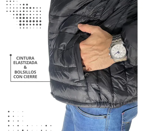 Campera Inflable Hombre Abrigada Con Capucha Desmontable