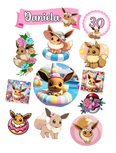 Topper Torta La Granja De Evee Pokemon Imprimible