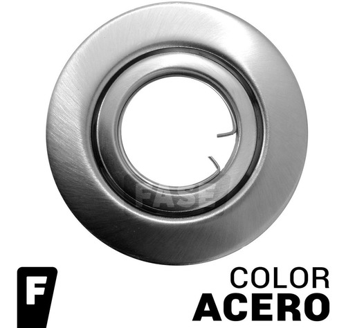 Spot Acero Móvil Redondo FASE E3 12cm Led Dicro Gu10 Platil Techo Color Plateado