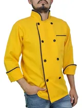 Comprar Filipina Chef Hombre Amarillo Mango Con Marino En Poliéster