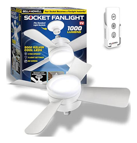 Socket Fan Cool Light E26 / E27 Base, Inalámbrico / Inalámbr